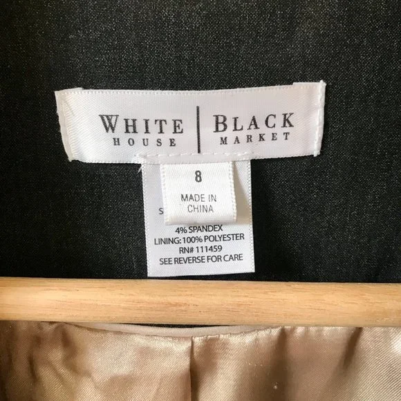 WHBM Grey Blazer Suit Jacket White Stitching, Size 8 - Picture 8 of 16